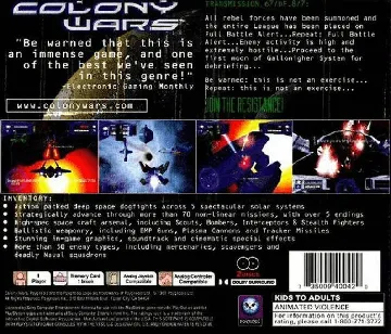 Colony Wars (US) box cover back